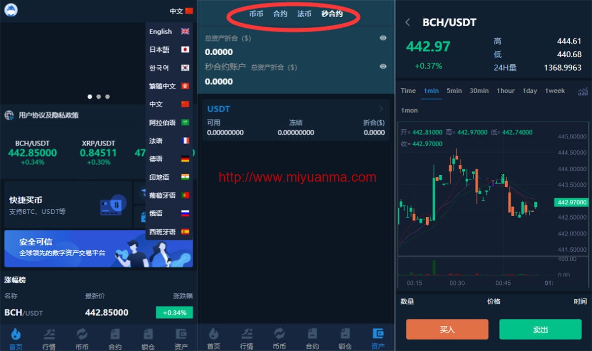 【虎年福利】多语言交易所/12国语言/秒合约/申购/锁仓/K线完整/脚本最全/带教程/日夜模式-觅源码网