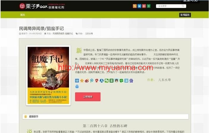 多本小说阅读网站模板/WordPress主题模板-觅源码网