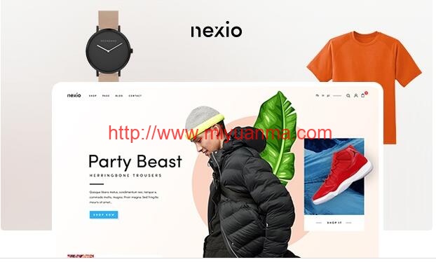 wordpress时尚服装WooCommerce商店主题：Nexio v1.0.7主题-觅源码网