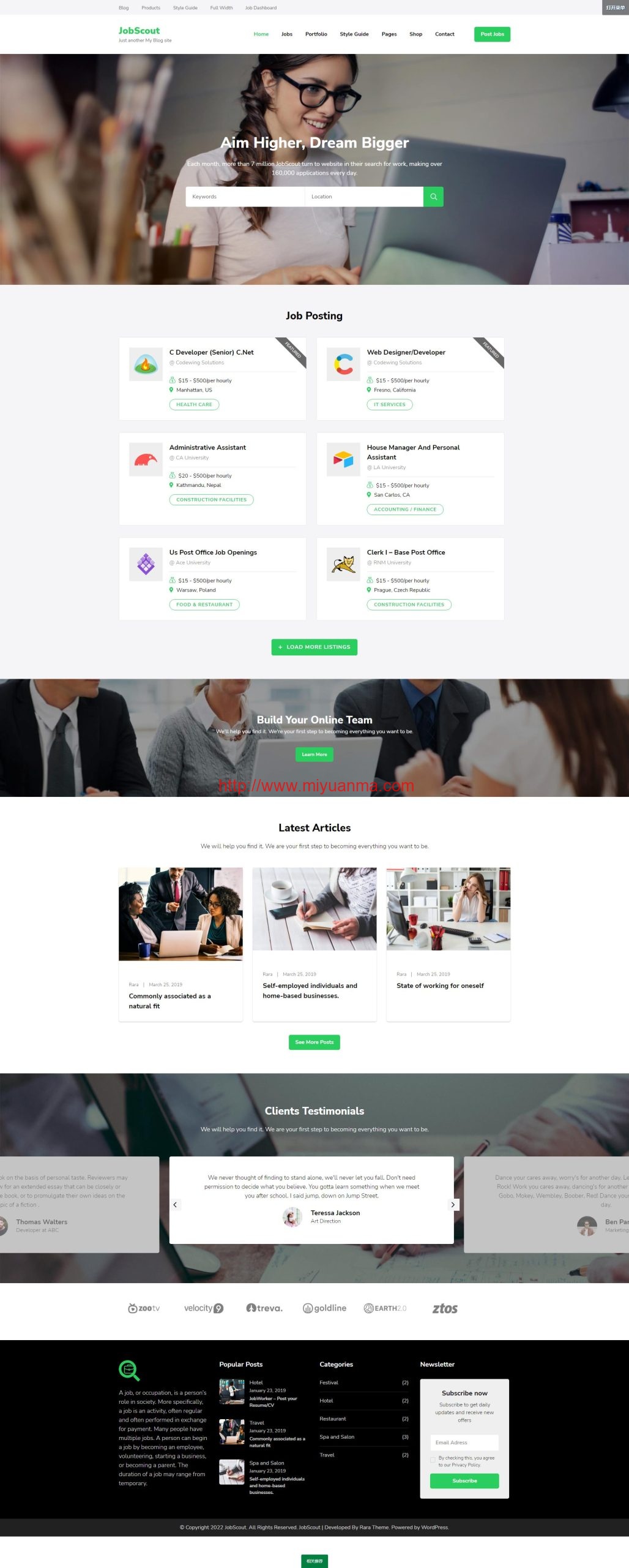 图片[1]-jobscout主题/WordPress响应式人力资源公司招聘模板分享-觅源码网
