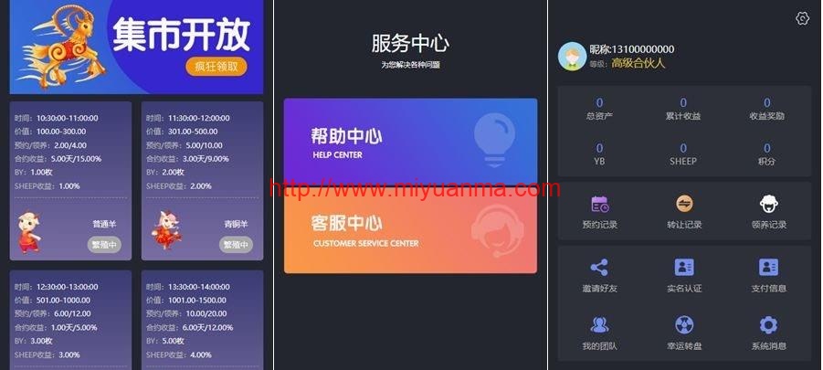 ThinkPHP内核区块羊投资源码/支持预约、转让 领养、抽奖等等功能-全开源可二开-觅源码网