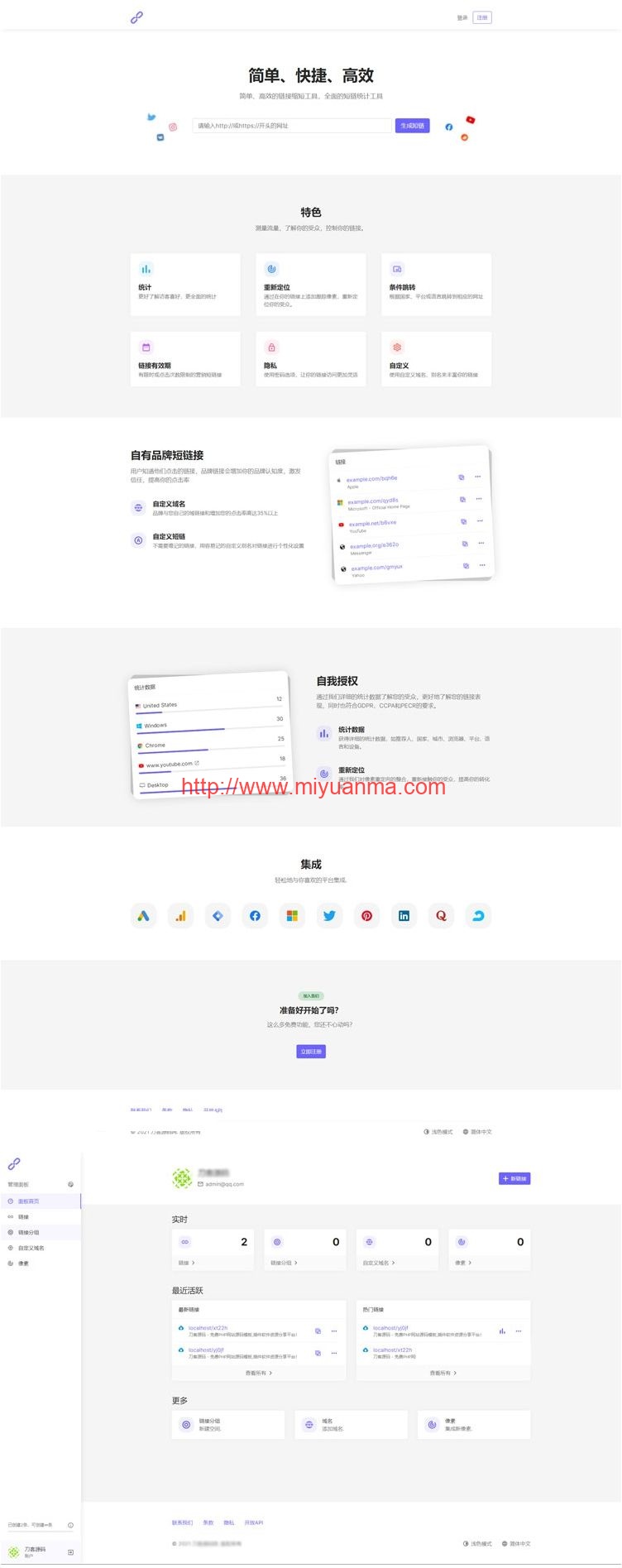 图片[1]-最新PHP短网址生成系统-短链接生成系统-URL缩短器系统源码-觅源码网