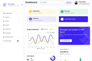 免费下载-项目管理网站后台仪表板HTML5模板-觅源码网