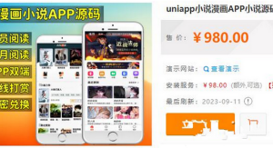 价值980的uniapp小说漫画APP小说源码/会员阅读/月票功能-觅源码网